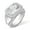 Silver tone, variant on Bling Punky Rapper Fashion Luxury Rings for Men 14K Gold Plated Shiny Big Iced out Hip Hop Cubic Zirconia Men Rings