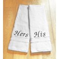 thumbnail image 2 of Liberty21 His & Hers Embroidered Cotton Bath Towels. Bath Towels Set Includes: 1 His Bath Towel and 1 Hers Bath Towel. (White), 2 of 8