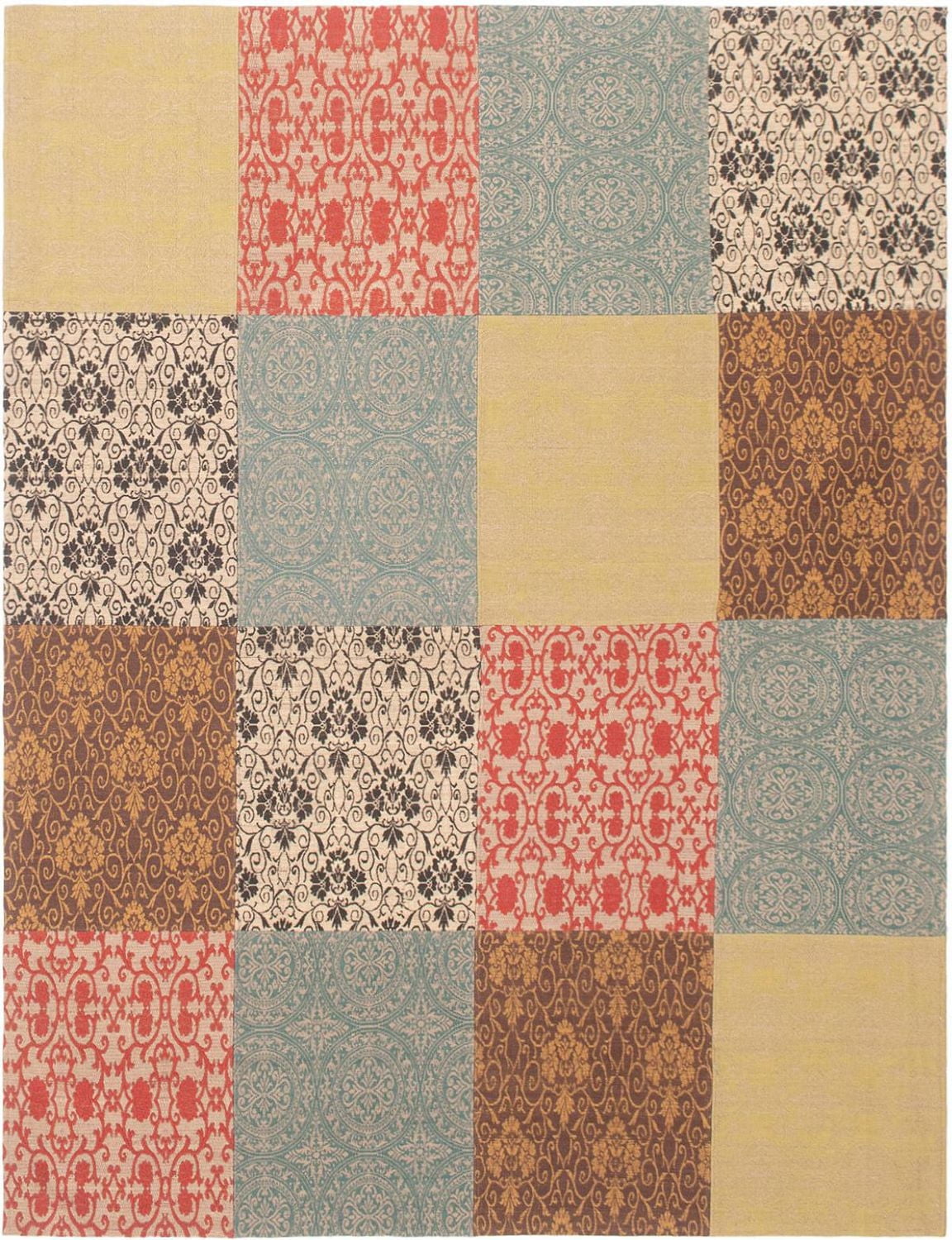 ECARPETGALLERY 5'8" x 7'6" Transitional Collage Handmade Area Rug for Living Room, Dining Room and Bedroom in Grn