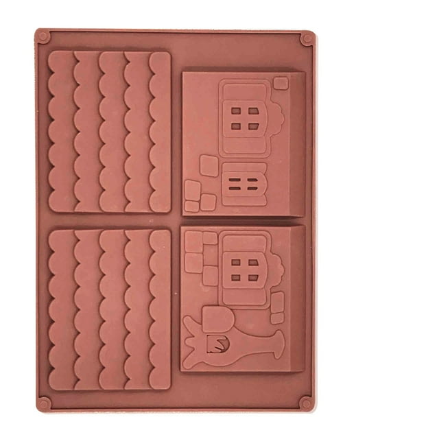 2 Pieces House Molds Christmas Style Non-stick Baking Cake Moulds DIY Craft Silicone Washable Kitchen Candy Makers
