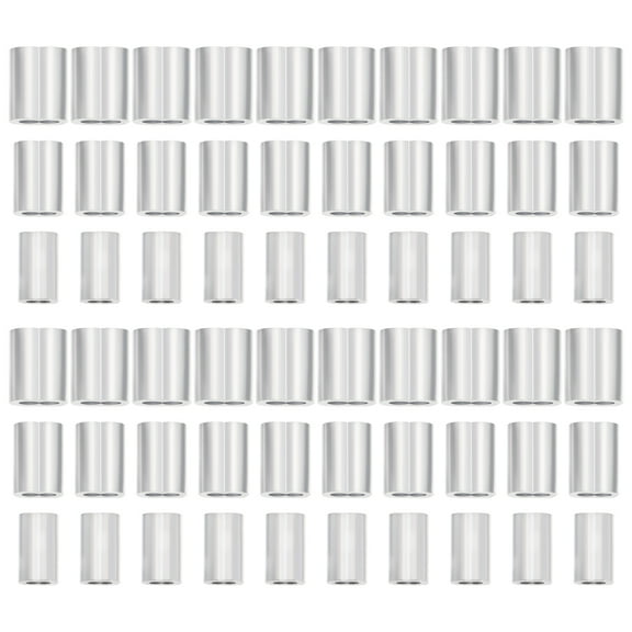 unbranded  180 Pcs Double Hanging Wire Ferrules Aluminum Rope Sleeve Bare Cable Sleeves