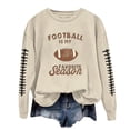 thumbnail image 1 of WEAIXIMIUNG Chandails à Fermeture Éclair pour Femmes Chandails Décontractés Légers à Col Rond Manches Longues Imprimé Graphique de Football Chandails à Enfiler Haut Blouse, 1 of 4