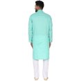 thumbnail image 2 of SKAVIJ Kurta Pajama Set for Men Long Sleeve Cotton Evening Dress Green S, 2 of 6