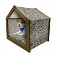 thumbnail image 1 of Geometric Pet House, Colorful Composition with Angled Stripes and Squares Retro Style Arrangement, Outdoor & Indoor Portable Dog Kennel with Pillow and Cover, 5 Sizes, Multicolor, by Ambesonne, 1 of 5