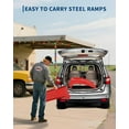 thumbnail image 4 of 8" Lift Solid Steel Car Ramp 8000 Lbs Capacity, 2000 Lbs Per Ramps, Heavy Duty Truck Ramps for Car Repair or Vehicle Maintenance, 2 Pack Car Ramps, Red, 4 of 9