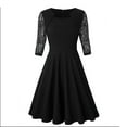thumbnail image 3 of UPPADA Ladies Wedding Guest Dress 3/4 Sleeve Cocktail Dresses Formal Tea Party Gown Prom Graduation Dress Lace Mesh Midi Dress, 3 of 5