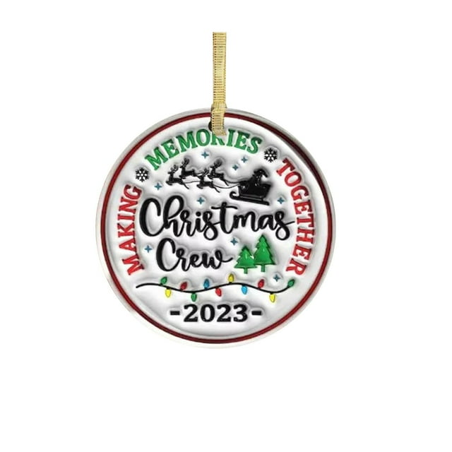 Fiudx Adorno para Árbol de Navidad, Adorno de Madera Artesanal, Estampado Colorido, Recuerdo Familiar para Fiestas, Decoración para El Hogar o Fiestas, Duradero y Resistente, Incluye Cuerda Dorada pa