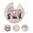 thumbnail image 7 of Easter Bunny Christmas Tree Skirt 36 Inches Large Christmas Skirt Tree, Spring Floral Red Botanical Bunny Boho Tree Skirt Christmas Decorations for Fireplace Party Holidays Indoor Outdoor, 7 of 7