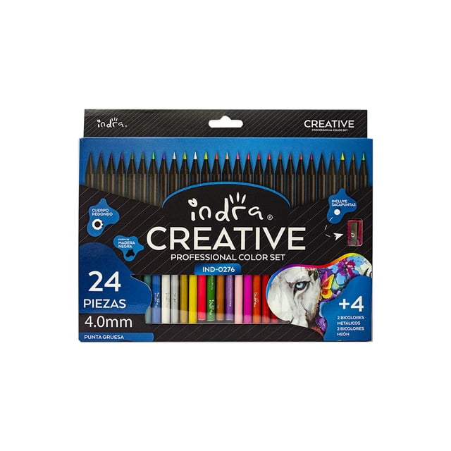 Lápices de Colores Profesionales Indra Creative 24 + 4 Piezas