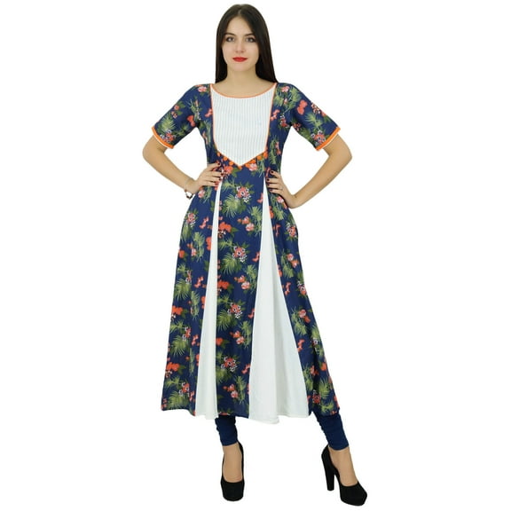 Bimba Women Designer Printed Dress Cotton Anarkali Kurti Flaired Kurti Clothing