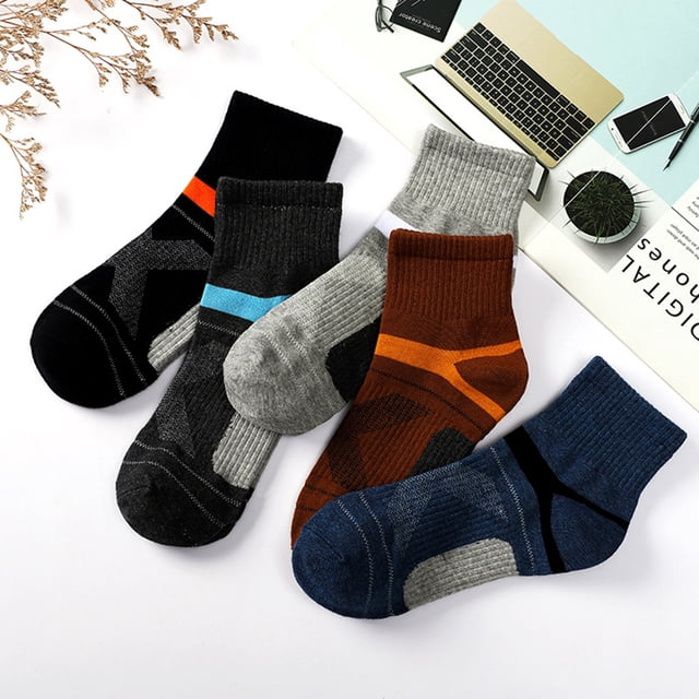 Calcetines de los hombres Irfora 5 pares de calcetines de algodón para hombre, transpirables, que absorben la humedad, calcetines deportivos para correr, calcetines hasta la rodilla Irfora Calcetines de los hombres