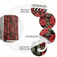 thumbnail image 5 of 72x78 Inch Shower Curtain Christmas Poinsettia Bathroom Decor Waterproof Fabric Bathtub Bath Curtains Decorative Xmas Floral Botanical Red Black Extra Long Shower Curtain Set with Hooks, 5 of 6