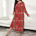 thumbnail image 1 of siminseming Chemises de Nuit de Noël pour Femmes & Chemises de Nuit Grande Taille Robe de Nuit Décontractée Imprimé Nœud Papillon Manches Longues Col Rond Extensible Vêtements & Accessoires, 1 of 5
