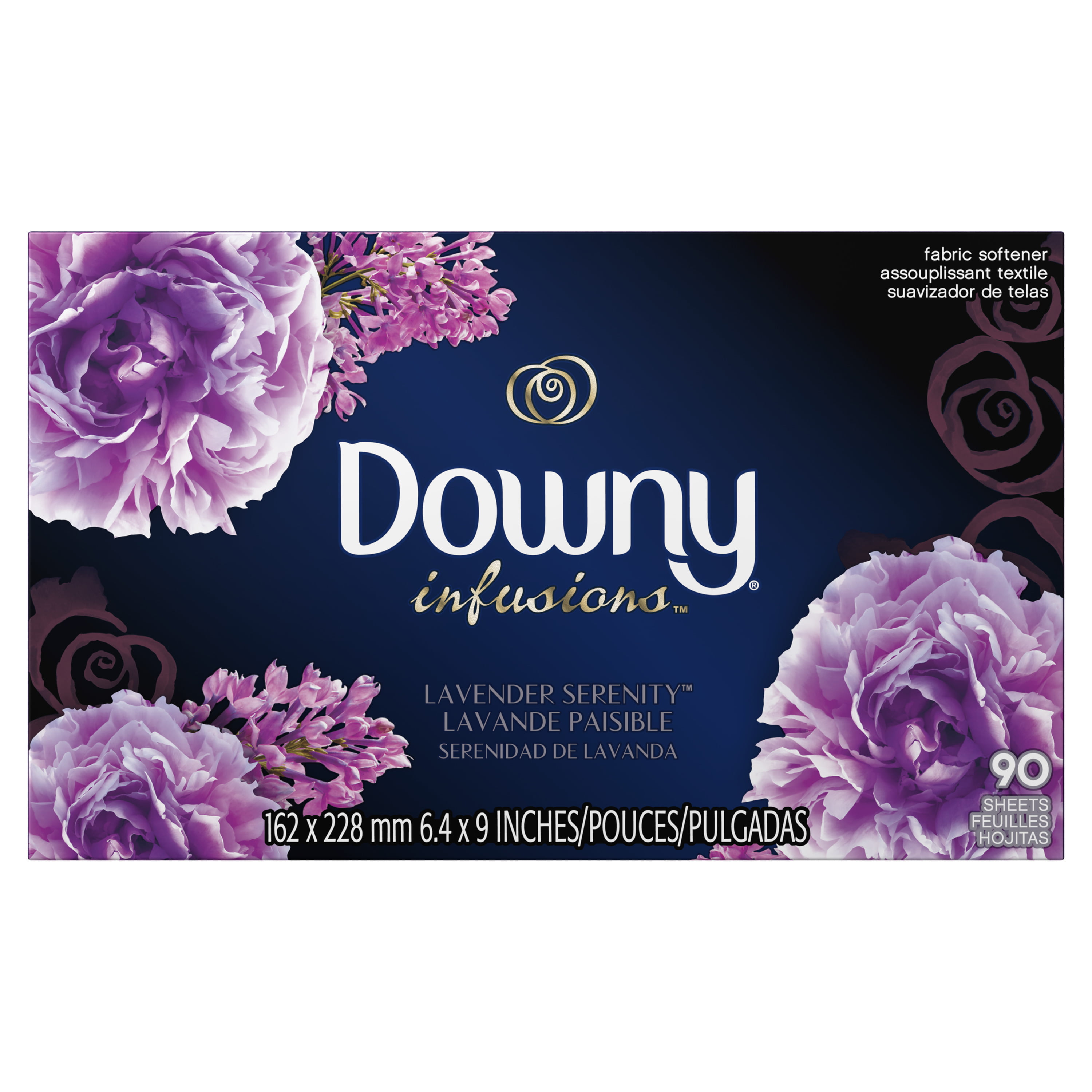 Downy Infusions Fabric Softener Dryer Sheets Calm Lavender & Vanilla Bean 200 Ct 