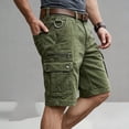 thumbnail image 5 of Jessboyy Jean Cargo Shorts for Men with Multi Pockets Button Zipper Knee Length Bermuda Cargo Summer Outdoor HIking Work Shorts Army Green,L, 5 of 9
