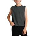 thumbnail image 2 of jobturf Boys Tank Tops Athletic Workout Cotton Shirts Comfy Loose Sleeveless Blouses Casual Lightweight Summer Basic Tees Size 2-13 Years, 2 of 6