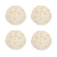 thumbnail image 1 of Unique Bargains 4 Pcs Wicker Rattan Balls 3.9 Inch Rattan Decorative Balls for Vase Fillers Craft Home Decor White, 1 of 5