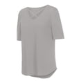 thumbnail image 7 of Women's Criss Cross V Neck Short Sleeve Tunic Summer T Shirts Tops Fashion Casual Loose Fit Tunic Tee Sexy Blouses, 7 of 7