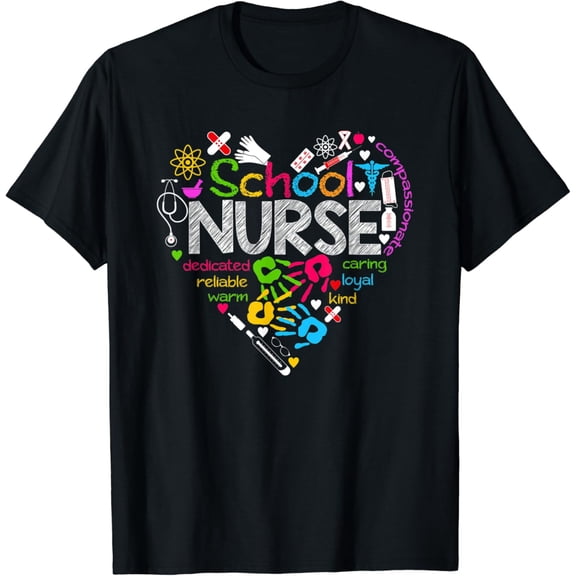 School Nurse Cute Graphic Tee Back To School Nurse Week 2022 T-Shirt Black X-Large