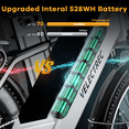 thumbnail image 3 of Velectrec Electric Bike 750W Motor, 26" Fat Tire 48V 10.4ah Battery 35-50Miles Ebike, 3 of 7