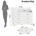 thumbnail image 2 of Dresser for Bedroom with Charging Station and LED lights, 6 Drawers Dresser with Open Shelf for Bedside Living Room Nursery Laundry Closet Entryway Hallway, 2 of 7