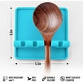 thumbnail image 4 of Zulay Kitchen Silicone Utensil Rest with Drip Pad for Multiple Utensils - BPA-Free, Heat-Resistant Spoon Rest & Spoon Holder for Stove Top - Kitchen Utensil Holder for Ladles & Tongs - Blue, 4 of 7