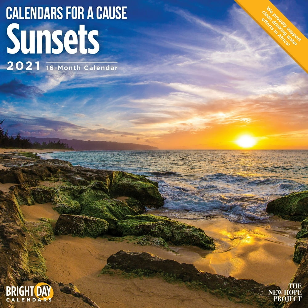 2021 Sunsets 12 x 12 Wall Calendar Beautiful Beach Mountain Landscape
