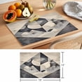 thumbnail image 6 of Black Beige Placemats Set of 12 Geometric Abstract Art Rhombus Place Mats Indoor Wipeable Table Mats Washable Cloth Dining Table Placemats for Kitchen Holiday Party Home Decor 13x19 Inch, 6 of 9