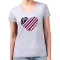 thumbnail image 4 of Women's G-III 4Her by Carl Banks  Heather Gray Minnesota Twins Heart V-Neck Fitted T-Shirt, 4 of 5