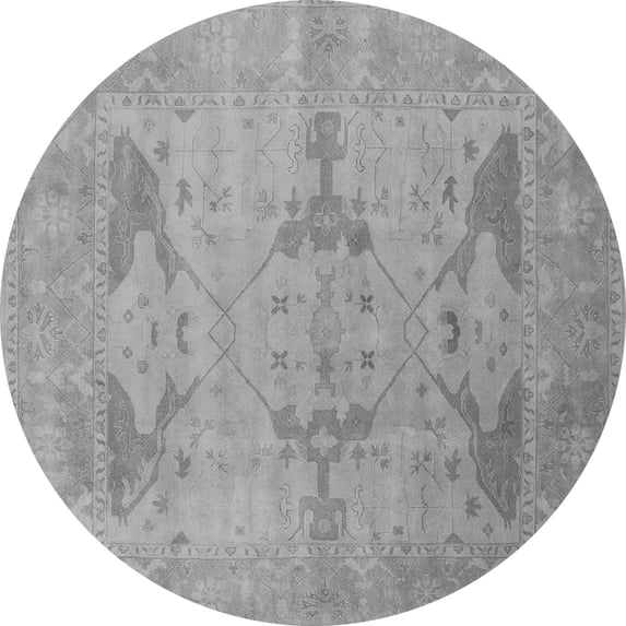 Ahgly Company Indoor Round Oriental Gray Industrial Area Rugs, 8' Round