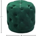 thumbnail image 4 of Meridian Furniture Harper Ottomane/tabouret Contemporain en Velours Vert, 4 of 8