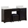 thumbnail image 1 of Imaginations Américaines  59.25 pouces W Vanity Base Set Blanc  noyer, 1 of 9