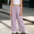 thumbnail image 2 of CPNG Girls Sweatpants Elastic High Waist Straight Wide Leg Baggy Pants Loose Fit Lightweight Breathable Street Style Casual Pants, 2 of 6