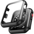 thumbnail image 2 of TAURI Paquete de 2 Estuches Rígidos Compatibles con Apple Watch Series 3/2/1 42mm Protector de Pantalla de Vidrio Templado 9H Incorporado Parachoques Delgado Cubierta Protectora Completa Sensible al T, 2 of 4