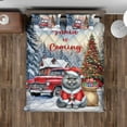 thumbnail image 4 of Santa is Coming British Shorthair Merry Christmas Xmas Noel Truck Tree Quilt Bedding Set Cat Lover Kitten Owner Gifts 1 Blanket Bed Cover 2 Pillowcases - 02023, 4 of 5