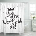 thumbnail image 1 of KSADK Sketch You are Worth It All Quote Doodles Scribble Crown Paint Inspirational Stamp Shower Curtain 66x72 inch, 1 of 1