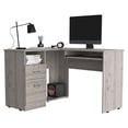 thumbnail image 3 of L-Shaped Desk with Keyboard Tray | Two Drawers, Sleek Handles | For Office or Study | Durable and Functional, 3 of 3