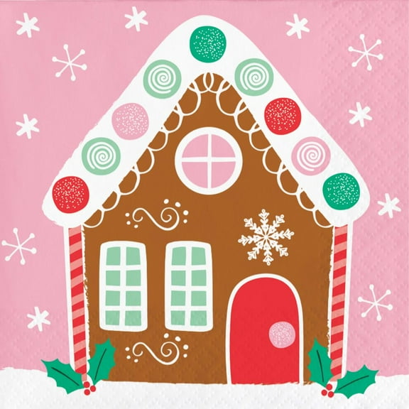 Holiday Gingerbread Sweets Paper Beverage Napkins 16 Per Pack