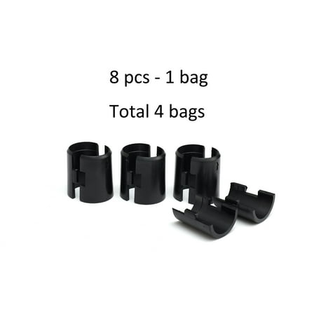 HSS Wire Shelf Plastic Lock Clips Fits 1" Pole Diameter Black 32-Pieces, Hardware