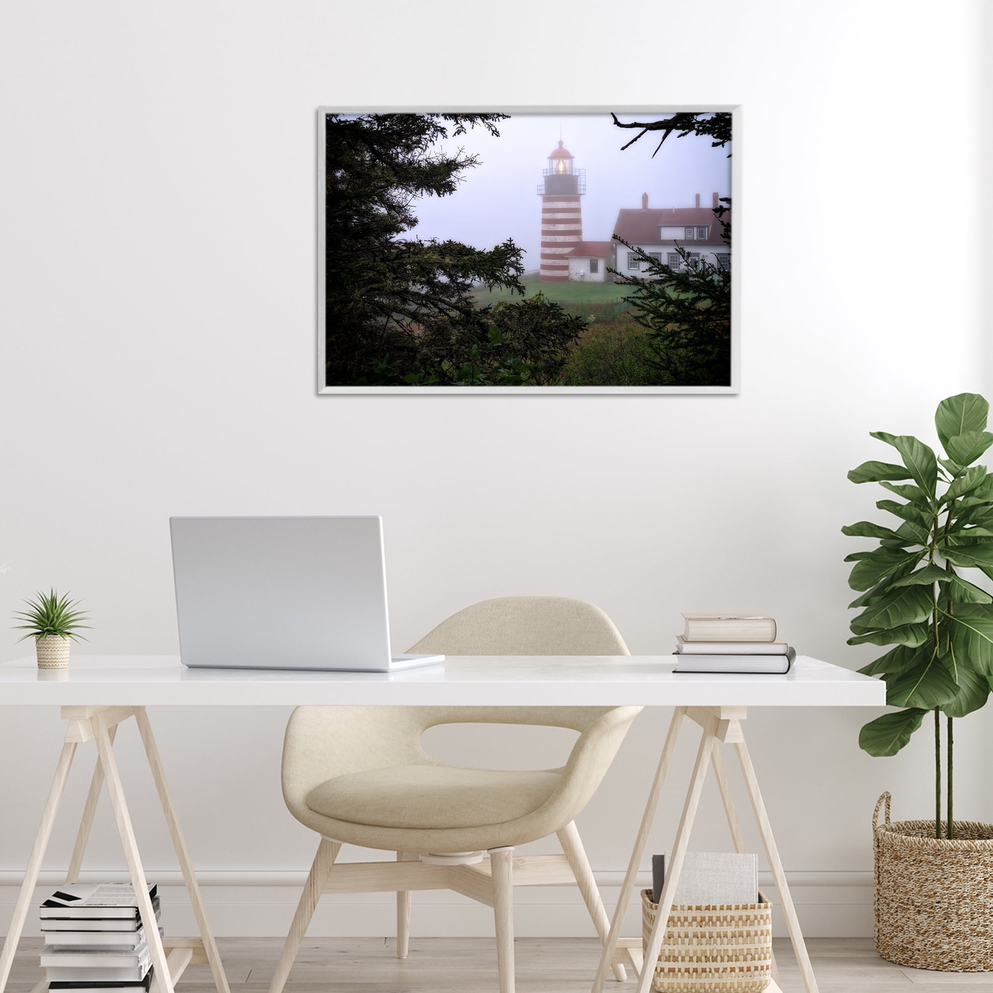 Stupell Industries Socked In By Fog White Framed Giclee Art, design by Rick Berk