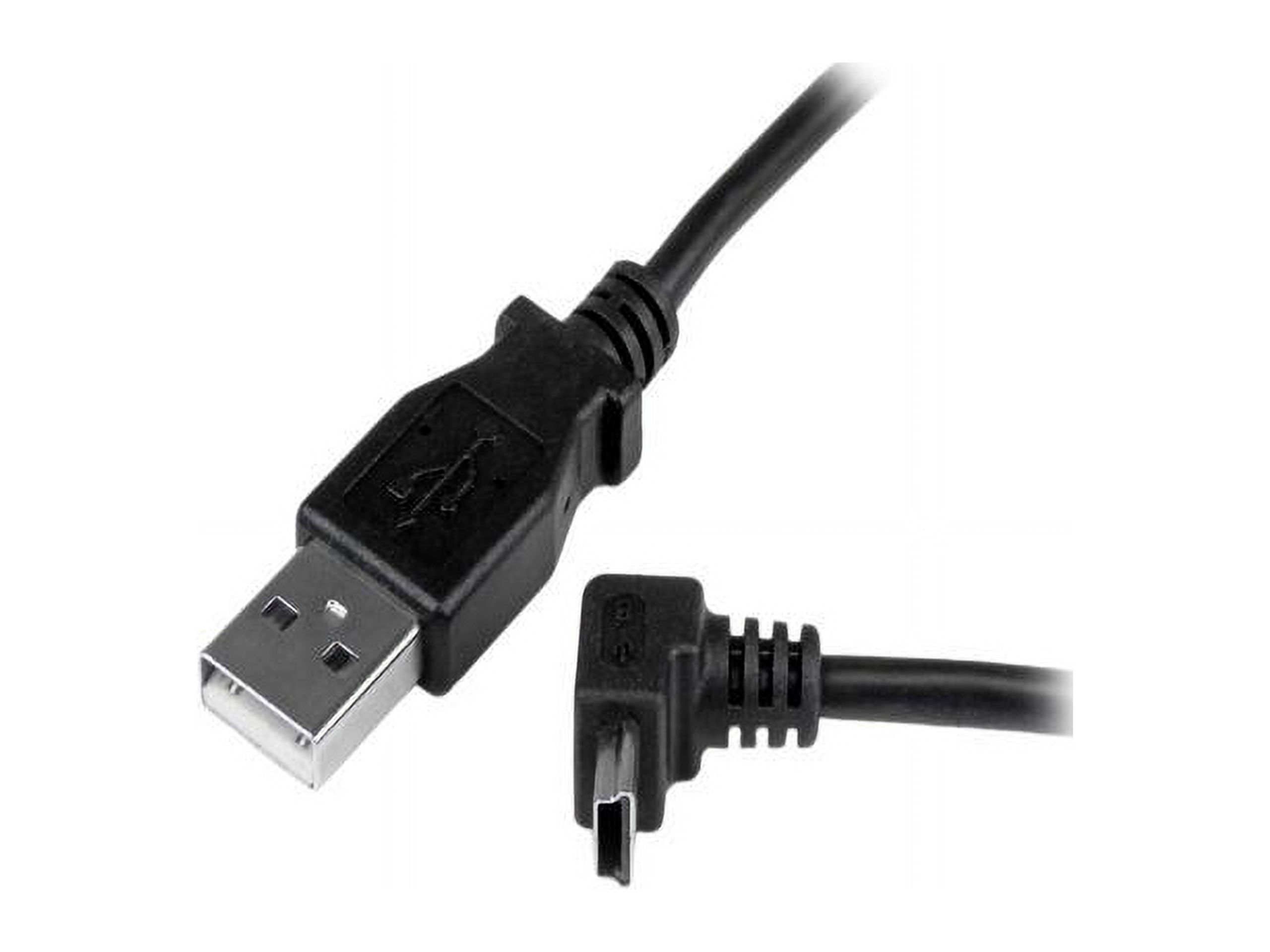 StarTech USBAMB1MU 1m Mini USB Cable Cord - A to Up Angle Mini B - Black - image 2 of 6