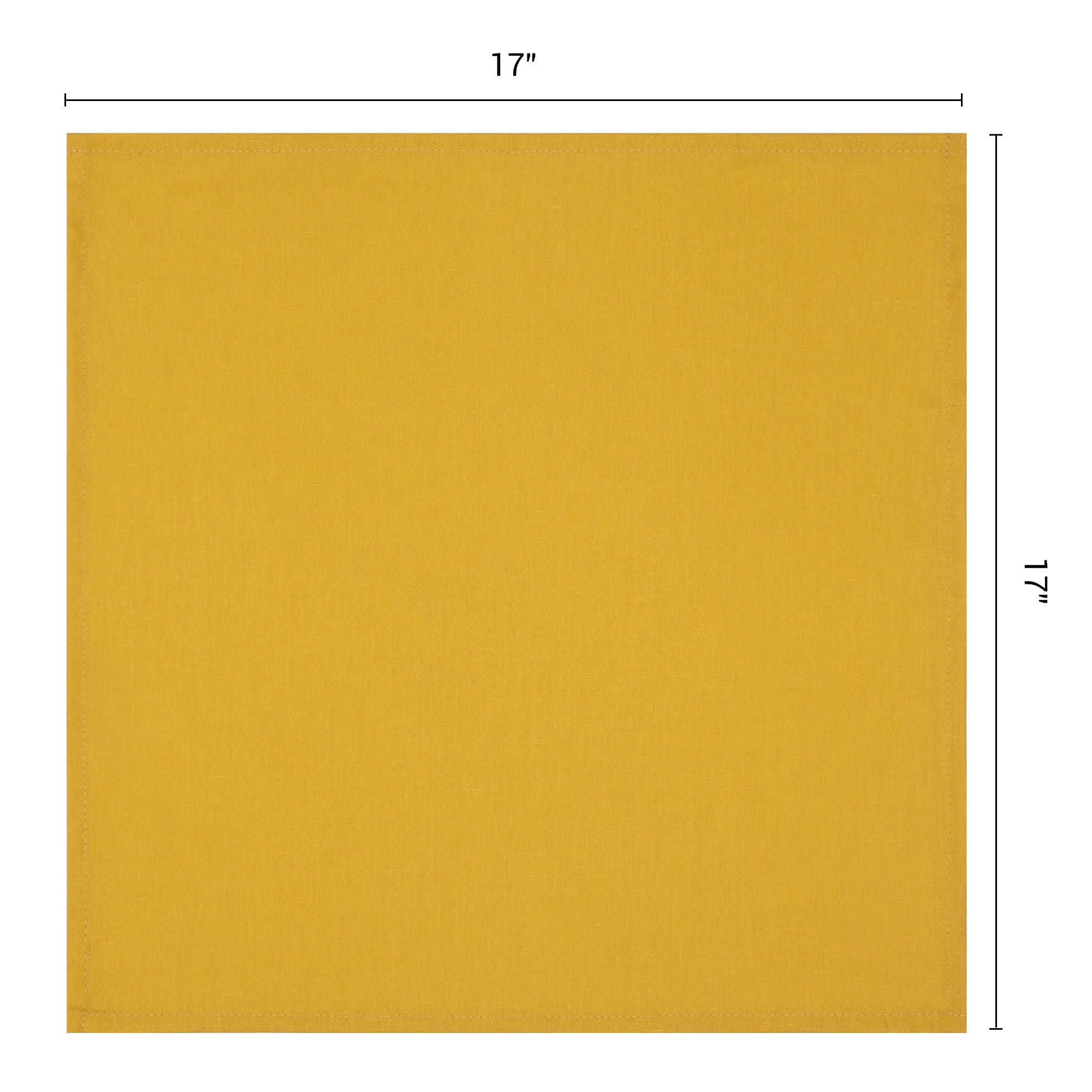 Unique Bargains 6Pcs Polyester Reusable Cloth Napkins Yellow 16x16inch