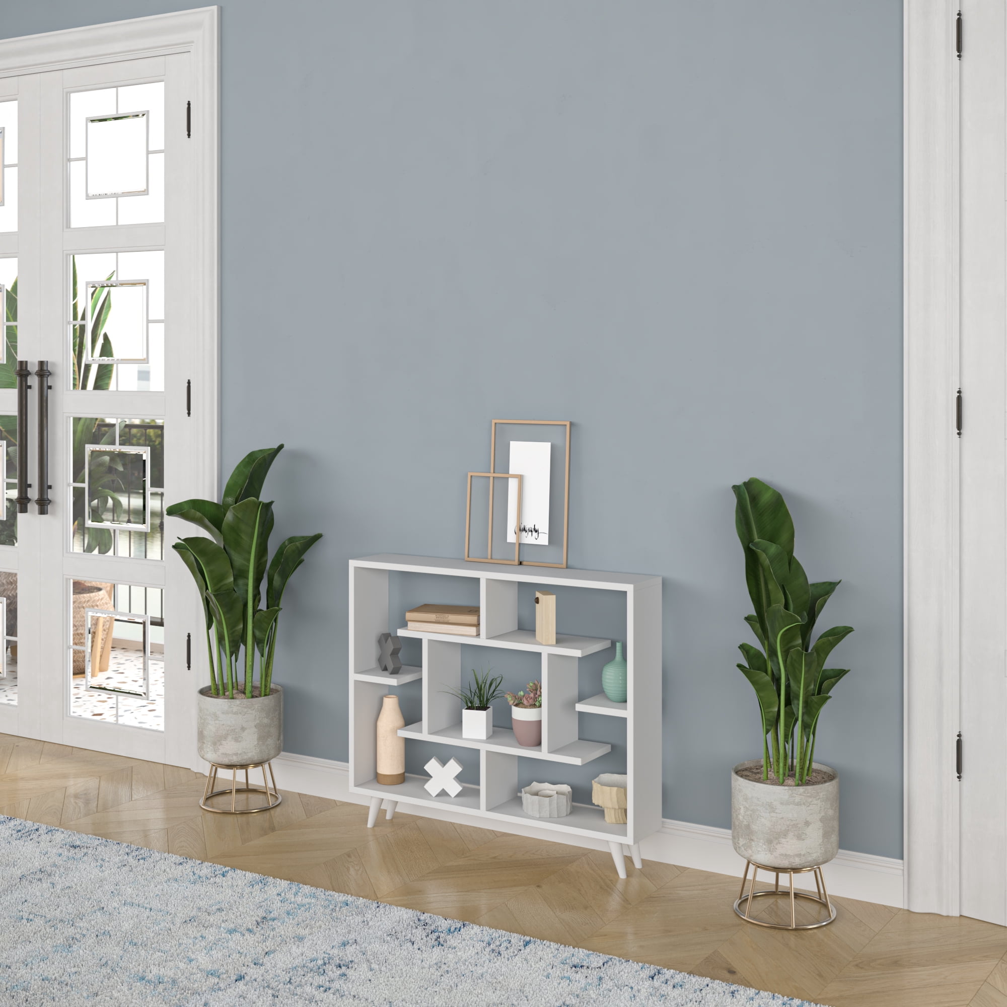 Ada Home Decor 3 Shelf Bookcase Multiple Tier Open Shelf,Small Book Shelves, White