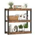 thumbnail image 1 of Gymax 3 Tier Bookshelf Wooden Bookcase w/ Dual Anti-Tipping Kits Open Shelving Unit Rustic Brown & Black, 1 of 10