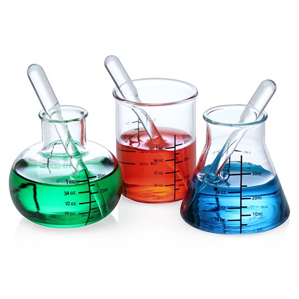 Laboratory Beaker & Flask Shot Glass Set Of 4