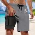 thumbnail image 2 of Kcolen Mens Swim Trunks 5 Inch Black Solid Swim Shorts Loose Swimsuit Men Compression Liner Summer Beach Swimming Shorts for Men, 2 of 4