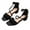 Black, variant on Xfvqtps Kids Girls Sandals Dressy Chunky Block Low Heels Ankle Strap Open Toe Suede Rhinestone Pendant Hook and Loop Strap Solid Color Soft Sole Non Slip Casual Wedding Party Dress Shoes Black