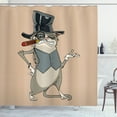 thumbnail image 1 of Ambesonne Cigar Shower Curtain, Funny Gentleman Cat Monocle, 69"Wx75"L, Multicolor, 1 of 3