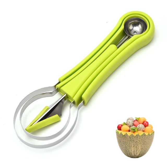 Oubit Melon Baller Scoop Set Multifunctional Stainless Steel Fruit Scooper Seed Remover Watermelon Cutter for Dig Pulp Separator Fruit Slicer