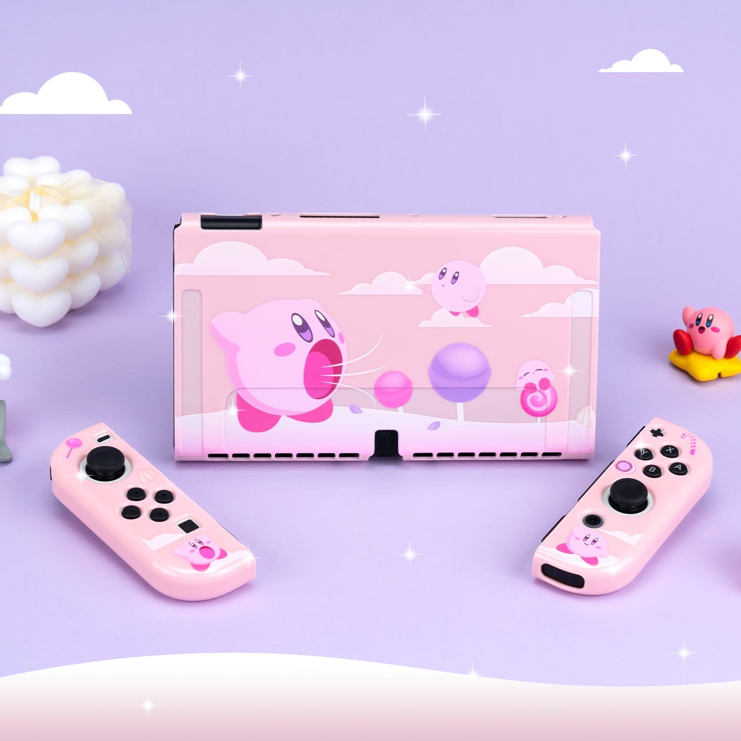 Cute Kirby Nintendo Switch Oled Case,nintendo Switch Carrying Oled Case, switch Accessories,pink Nintendo Switch Oled Shell,kirby Thumb Grips -   Finland